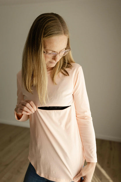 Breastfeeding Front Zip Long Sleeve Top