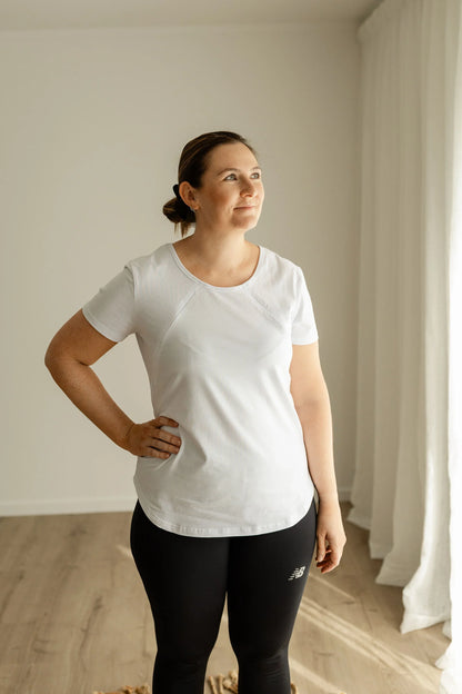 White Side Zip Breastfeeding Tshirt.