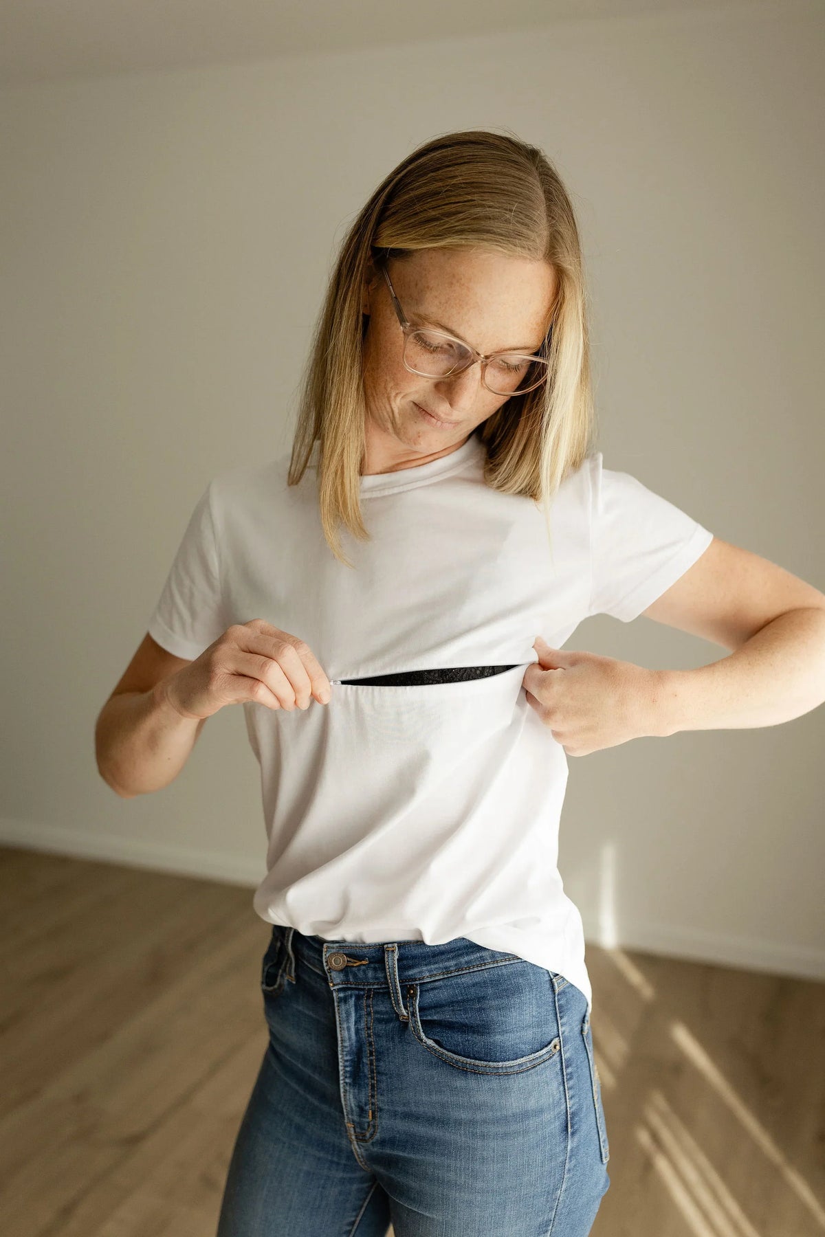 Essentials Front Zip Tee.
