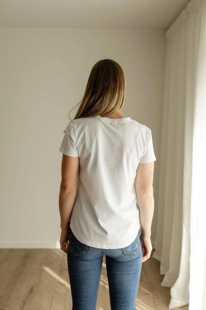 Essentials Front Zip Tee.